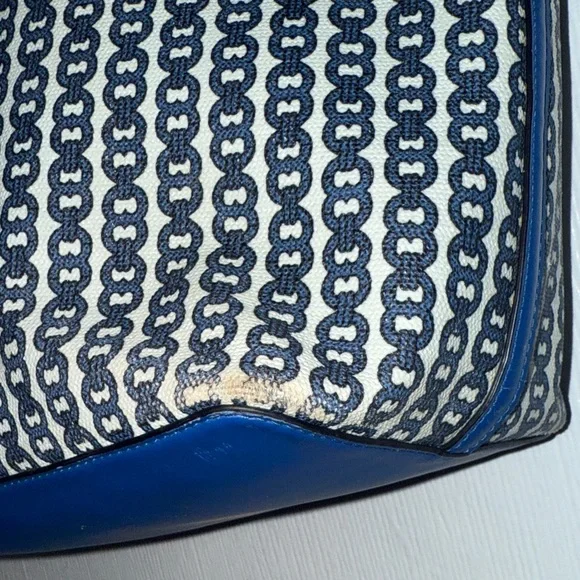 Tory Burch Gemini Link Tote Navy, Royal Blue, and White Geometric Shoulder Bag - Picture 11 of 17